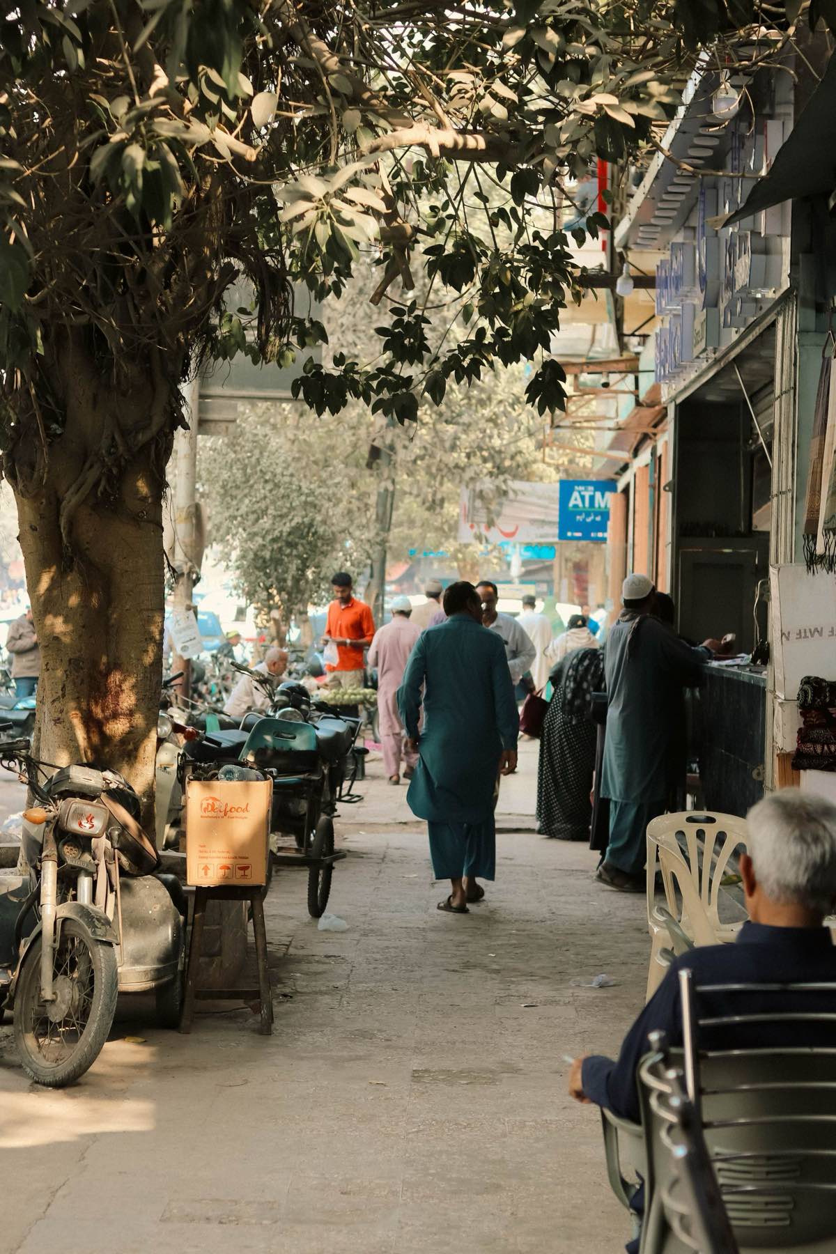 A shopping street in Karachi